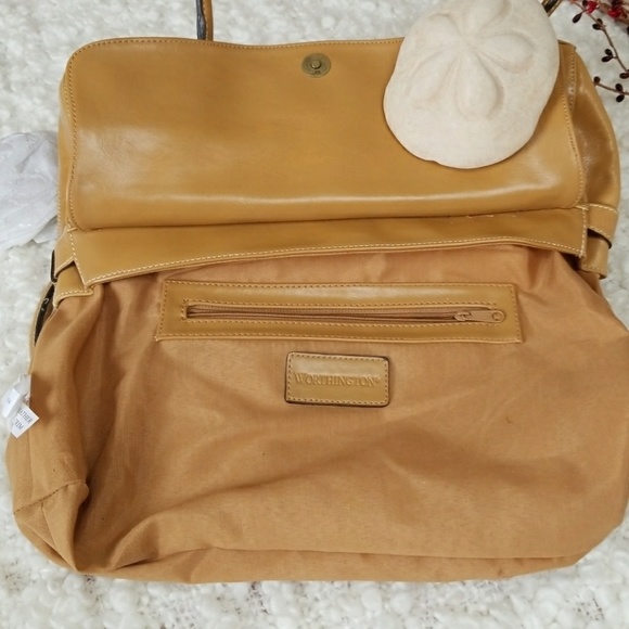 🌹HP🌹Worthington Caramel Leather Handbag - Picture 4 of 8